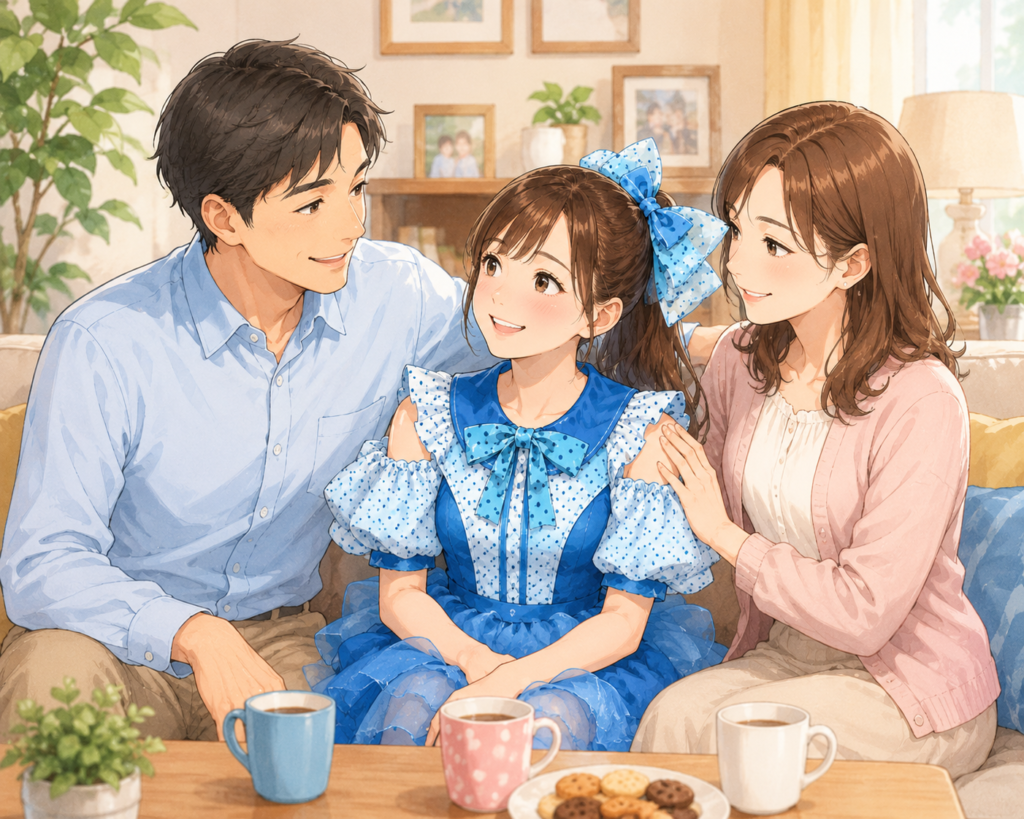 真中まな　家族